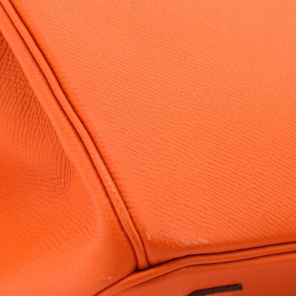 Hermes Birkin Handbag Feu Epsom with Palladium Hardware 30 Orange - Picture 7 of 8